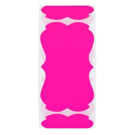 Hybsk 300pcs Fluorescent Pink Christmas Gift Stickers Blank Jar Canning Labels 1.25 x 2.28 Inch Holiday Present Tags