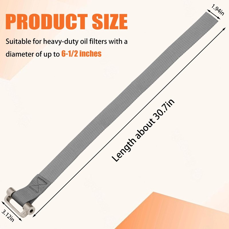 Sefream Heavy Duty Strap Oil Filter Wrench for Various Up
