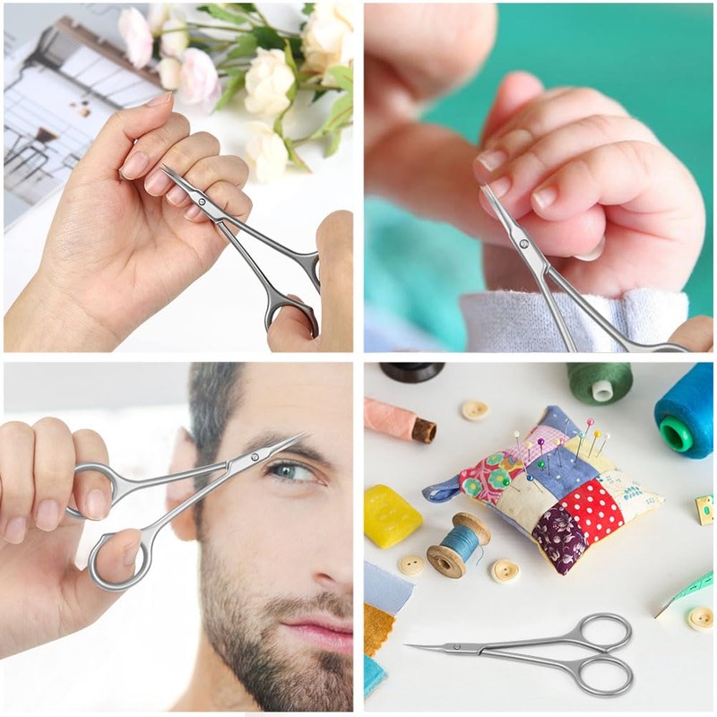 Beugo Nail Scissors, Professional Stainless Steel Cuticle Nail Scissors Curved