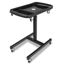 Auto Dynasty 2-in-1 Adjustable Workbench with Portable Rolling Tray 130lbs Capacity, Adjustable Range 30.5'' to 47.2'' Work Table on Wheels for Garage, Carpentry and Workshop