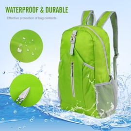 Mayoii Ultra Lightweight Foldable Backpack,20~35L Waterproof Small Backpack for Women Men,Packable Rucksack Hiking Backpack Travel for Outdoor Walking Camping Biking Sport (Green)