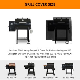 Grill Cover for Pit Boss 700FB,Lexington 500,Lexington 540,Classic 700,Pro 600,Z Grill 550B Wood Pellet Grill,Outdoor Heavy Duty 600D Waterproof BBQ Pitboss Smoker Cover for PB500LX1 73700 Grill,Black