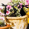 Set 3 Metal Rabbit Garden Stakes Bunny Front Yard Black