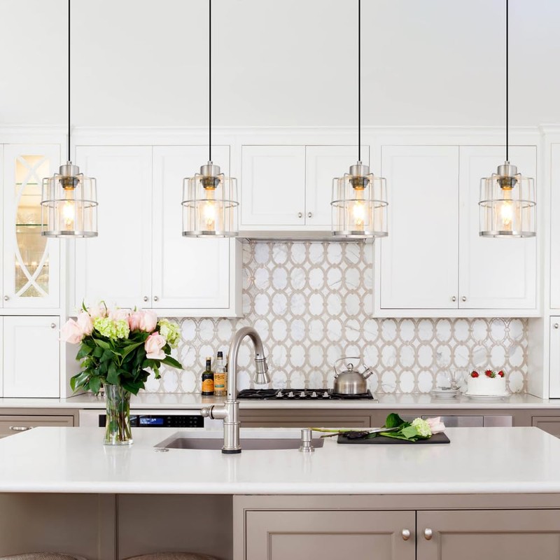 Brushed Nickel Pendant Lights Set of 2, Pendant Lights Kitchen