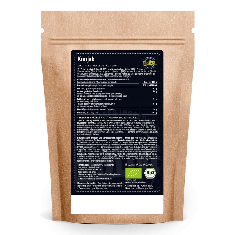 Konjac Powder Organic 250 g - Konjac Root - E425