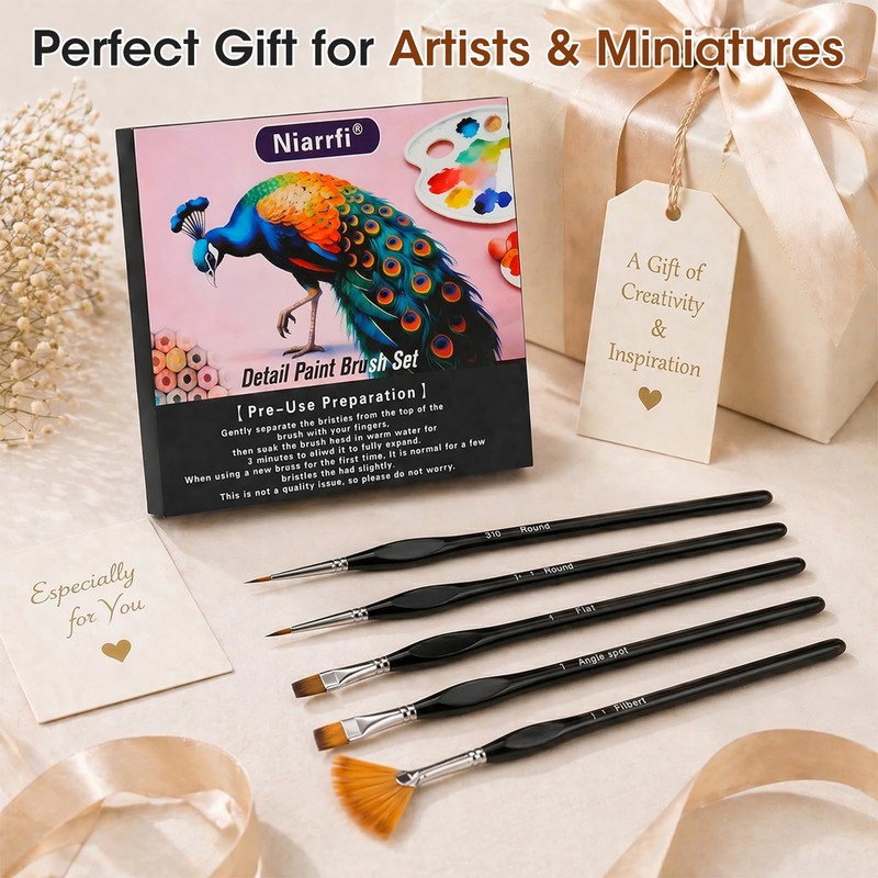 16PCS Miniature Paint Brushes,Detail Paint Brushes Set for Acrylic Watercolor