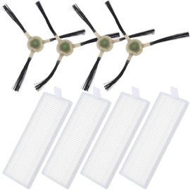 ECSiNG 4PCS Side Brushes & 4PCS Hepa Filter Compatible with Lefant M210 / M210B / M213 / M213S Robot Vacuum Cleaner Replacement Accessories