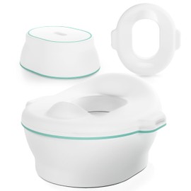 Frida Baby 3-in-1 Grow-With-Me Toddler Potty Training Toilet, Toddler Potty, Toilet Topper Training Seat and Step Stool, Easy-to-Clean Potty Training System