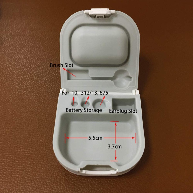 Hearing Aid Case Hard Storage Box with Battery Holder and
