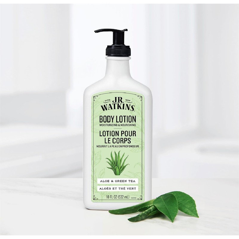 J.R. Watkins Daily Moisturizing Body Lotion, Aloe & Green Tea,