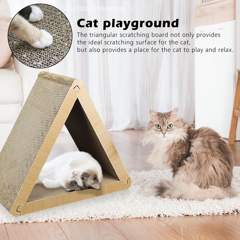 PRITOK Triangular Scratching Board for Cats: 3 Cat Scratching Board