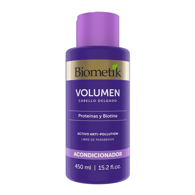 Biometik Volumen, Acondicionador para Cabello Delgado, Mayor Volumen, Mejora el