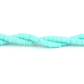 SiAura Material 2 strands of polymer clay beads, 4 mm diameter, aquamarine