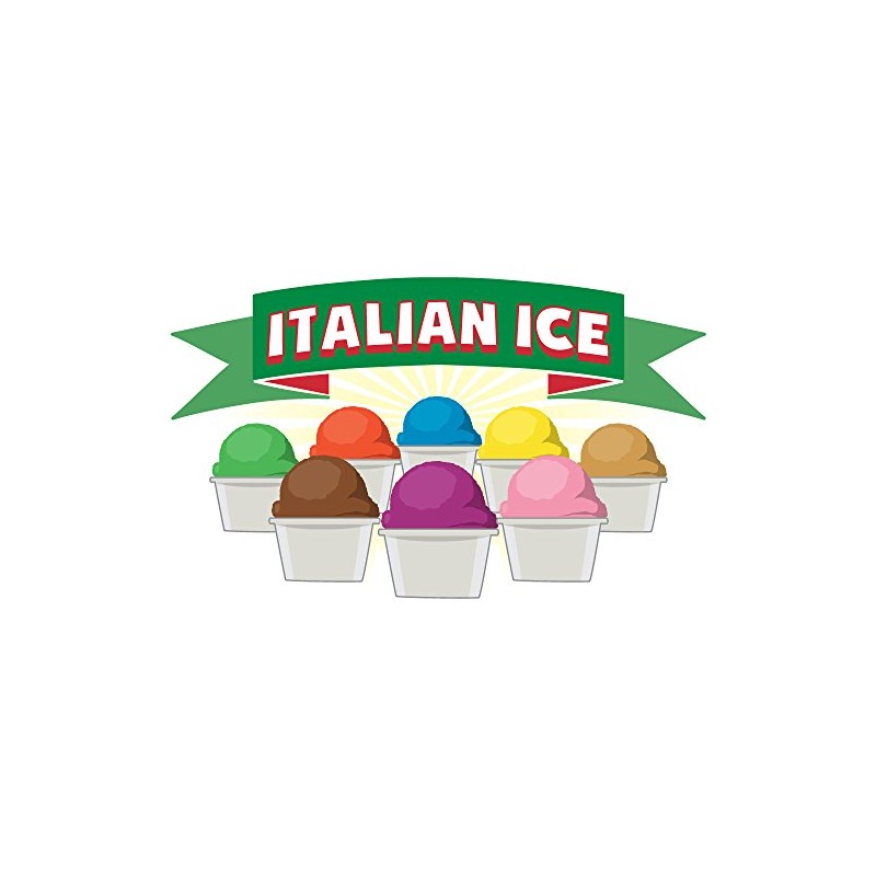 Italian ICE 12" Concession Decal Sign cart Trailer Stand Sticker