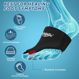 Luguiic 2-Pack Foot Ice Pack Wraps – Non-Slip Bunion Relief Socks with Hot & Cold Therapy for Gout, Swelling, Plantar Fasciitis, Hallux Valgus, and Sports Injuries