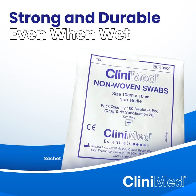 CliniMed Non-woven swabs 10cm x 10cm non-sterile, non-woven 4-ply swabs