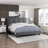 Lexicon Full Bed Frame, Velvet Upholstered Bed with Button Tufted