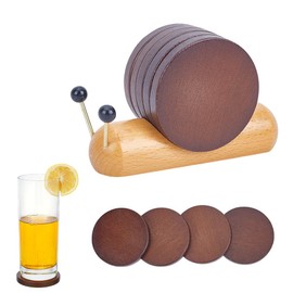 UNICRAFTALE 5Pcs Wooden Snail Coasters Set for Drinks Cute Coasters Funny Gifts House Warming Gifts New Home Decor Table Decor for Coffee Table Housewarming Room Decor Bar Holiday Party