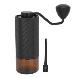 Manual Coffee Bean Grinder Multifunction CNC Steel Core Adjustable Thickness Hand Crank Coffee Bean Grinder for Home Camping Travel Black Glass