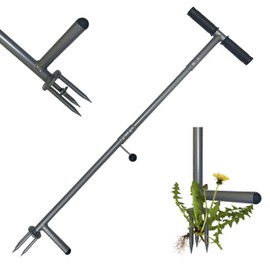 NOUSEG 39"/42" Stand Up Weeder Hand Tool - Weed Puller Tool - Long Handle 3 Claws Manual Weeding Tool for Elderly & Gardeners - Stainless Steel Root Extractor Without Bending