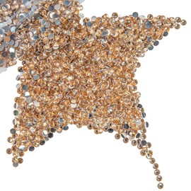 qiipii 8000PCS 3mm Champagne Gold Crystal Resin Rhinestones for Crafts Flatback Golden Rhinestones Bulk SS10 Non-Hotfix Stones Diamonds Crystals Gems for Face Eyes Makeup Mugs Tumblers DIY Crafts etc
