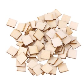 Supvox 300 Pieces Squares Wooden Discs for Crafts and Painting Natural Wood Discs Wooden Confetti Decoration Confetti Wedding Table Decoration for Children DIY Crafts 2.5 cm