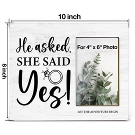 NGAEAK Engagement Gifts for Couples Women, Engagement Gift for Newly Engaged Couples, She Said Yes Wood Picture Frame Engaged Gifts, Display Photo 4 x 6 Inch