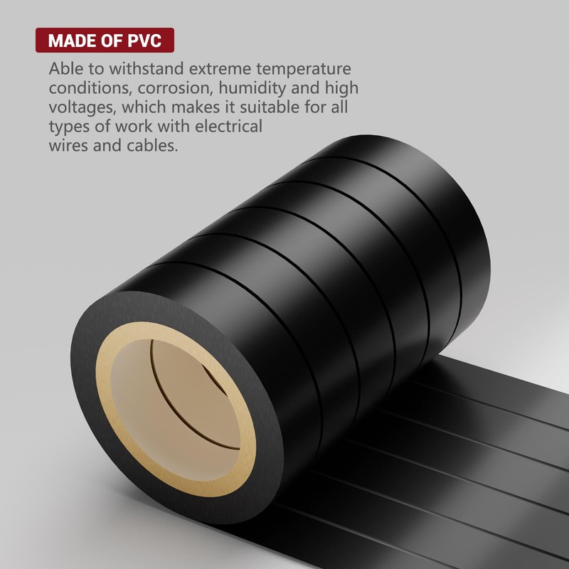 ytorgr Pack of 6 Coloured Insulation Tape, 16 mm x