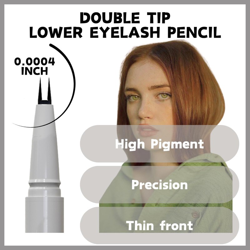 Double-Tip Lower Eyelash Pen 2024 New Waterproof 3d Bottom Lash