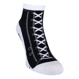 Sock Snob - 2 Pairs Unisex Adult Socks that look like Shoes/Sneakers/Baseball Boots (4-7 uk, Black)