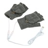 USB Warmer Heated Gloves Flip Half Fingerless Electronic Knitted Hand