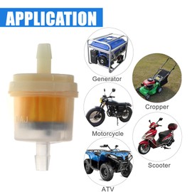 VOZINMOST Gas Inline Fuel Filters, Universal 1/4 inch Inline Clear Fuel Filters, compatible with Motorcycle, Lawn Mower,Kohler, Kawasaki, John Deere, Birggs, Stratton (2 PCS)