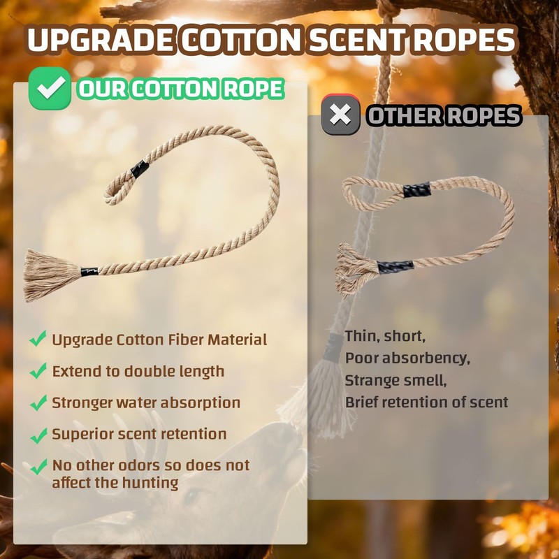 Niantime Deer Attractant Rope for Hunting, 64 Inch Deer Scent