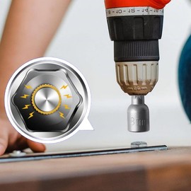 Shallho Magnetic 1/4 Inch Hex Drill Bit Adapter Metric Hexagon Socket for Cordless Screwdriver or Drill Set of 5