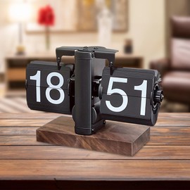 Folpus Flip Desk Clock Automatic Page Turning Clock Decoration