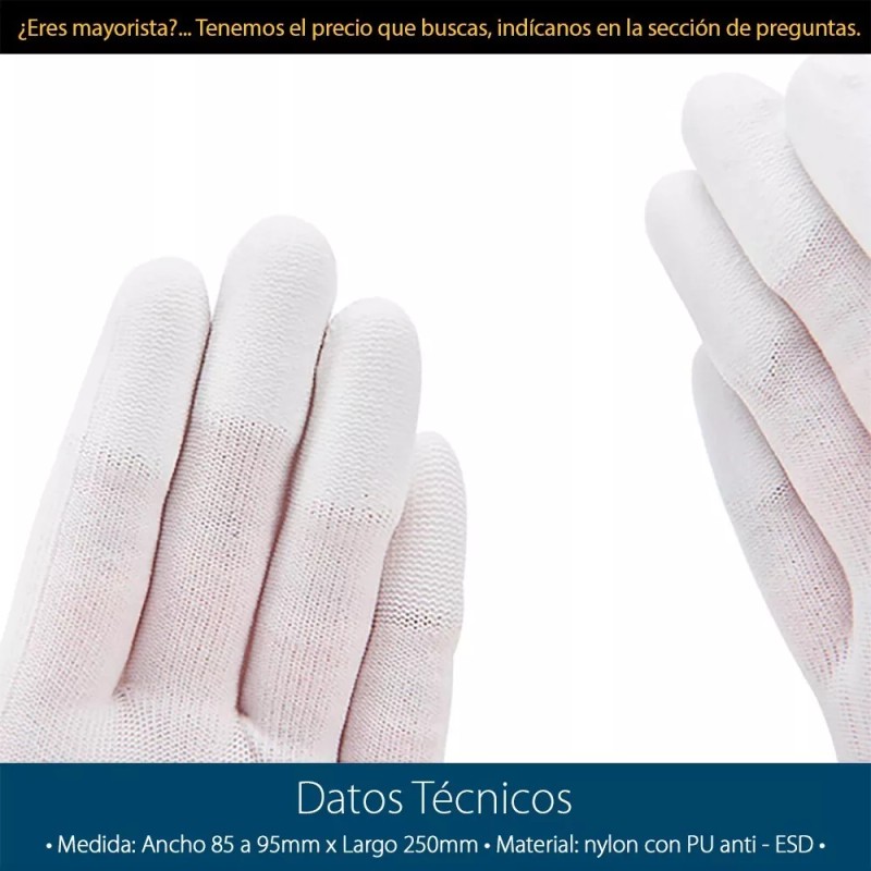 Mercader Digital Par De Guantes De Nylon Antiestáticos Electrónica, Celulares