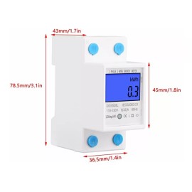 Generic Medidor De Energía Monofásico De Carril Din 5-32a Ac110-130v