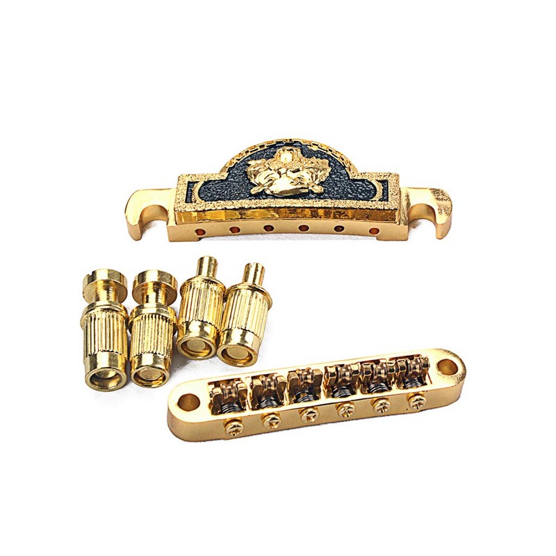 Alnicov Electric Guitar Tailpiece Bridge and roller saddle Tune-O-Matic -