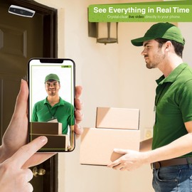 Remo+ DoorCam 3 Over-The-Door Wireless Security Camera, 3-Day Rolling Video Storage with No Subscription, 1080p Video, Night Vision, 2-Way Talk, AI with Human Detection & Alexa Compatibility