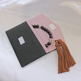 Nakago, Founded in 1888, Kyoto Prayer Beads, Rosewood, 27 Balls, P Tailored, with Silk Head and Prayer Beads Bag Included (For Men that Can Be Used in All Sects)