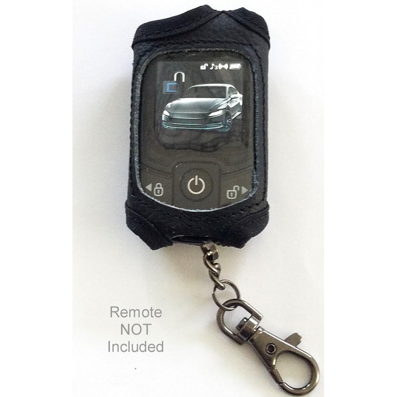 Alarm-Mate Black Leather Case/Cover for Compustar 2WT13R-SF Remote Control Transmitter