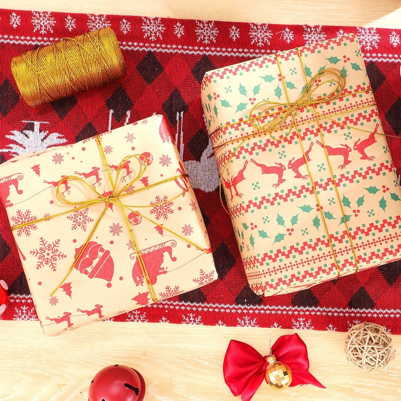 656 Feet/218 Yards Metallic Cord Gold Twine, 1 Spool 1.5