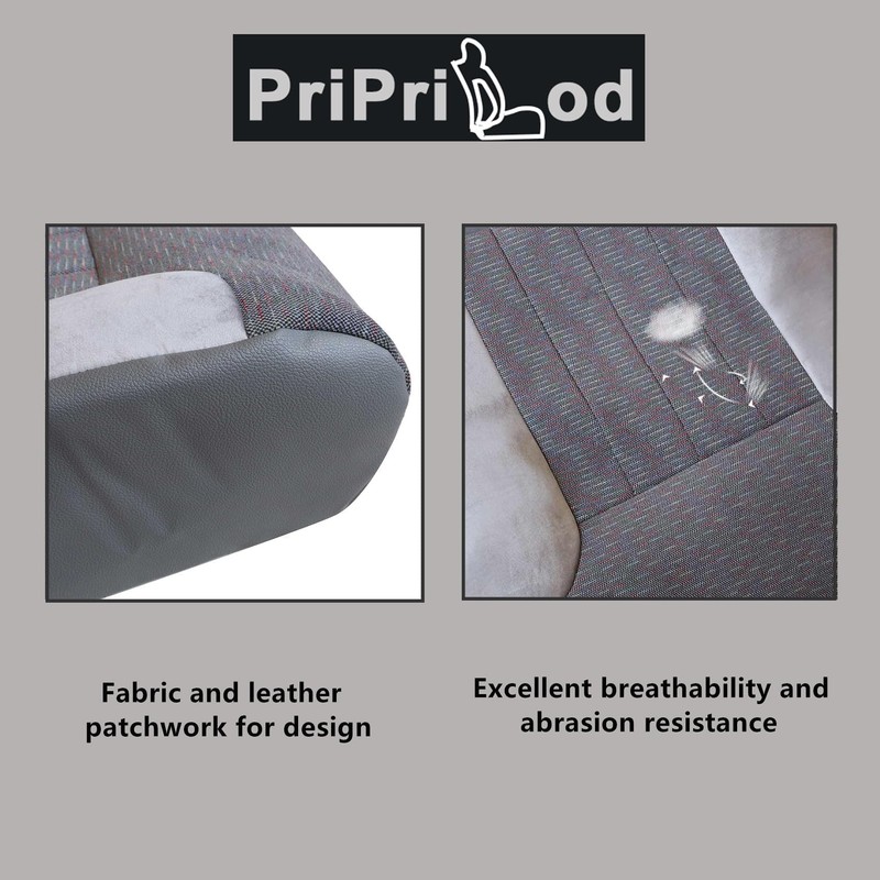 Priprilod Gray Cloth Driver Side Bottom Replacement Seat Cover Compatible