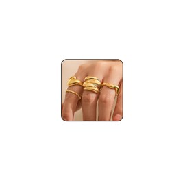 Sora Tuki Chunky Gold Rings That Don't Tarnish Gold Statement Rings Gold Thick Rings Bold Rings Women Non Tarnish Gold Rings for Women Chunky Gold Jewelry
