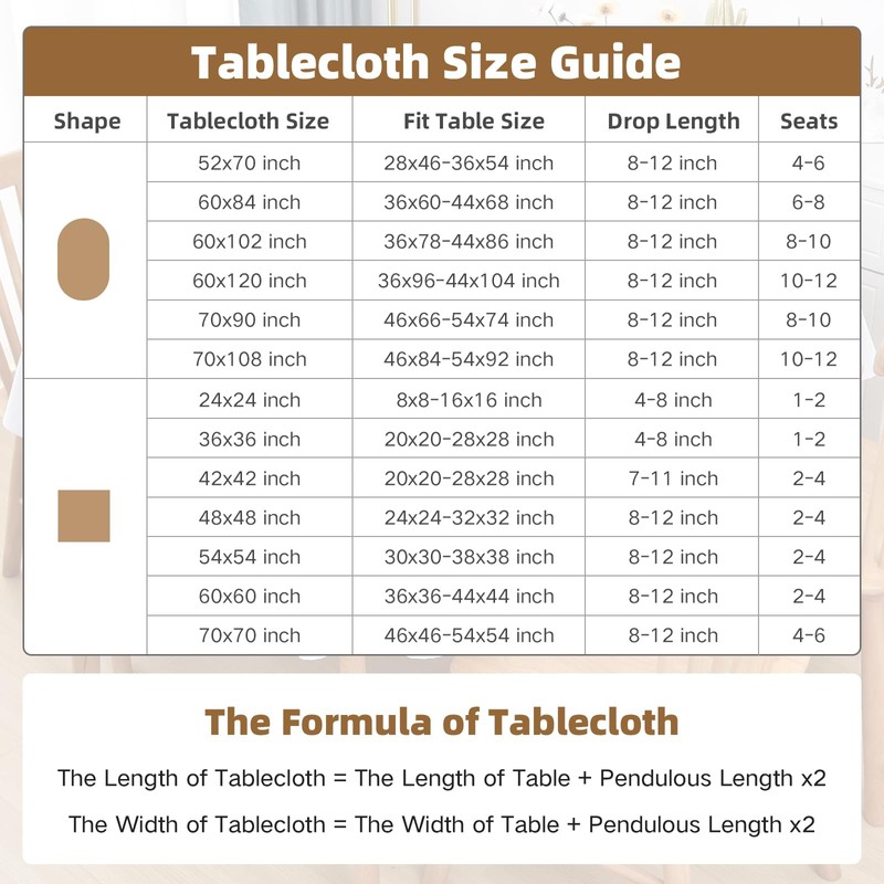 Nacuci Small Square Tablecloth 24x24 Inch Washable Polyester Side Table