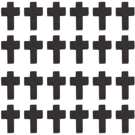 SUNNYCLUE 100Pcs Cross Charms Bulk Wood Cross Beads Black Wooden Cross Charm Bead Mini Small 15x22mm Rosary Pocket Crosses Easter Holiday Crucifix Charms for Jewelry Making Charms DIY Crafts Supplies