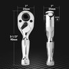 DURATECH 1/4-Inch Stubby Ratchet Wrench, Socket&Bit Driver, 72-Tooth, Chrome Alloy