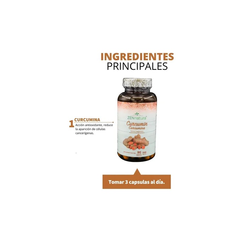 Curcumina Desinflamatoria Analgesico Sist Inmune 90 Cápsulas Sabor Sin sabor