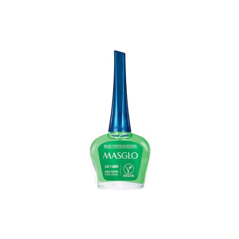 Masglo Base Fortalecedora Ajo y Limón – Esmalte Tradicional para