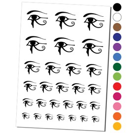 Wedjat Eye of Horus Udjat Egyptian Symbol of Protection Temporary Tattoo Water Resistant Fake Body Art Set Collection - Light Green (One Sheet)